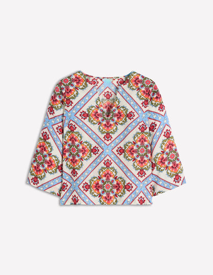 Cleo Linen Top-Floral tile Placement-6