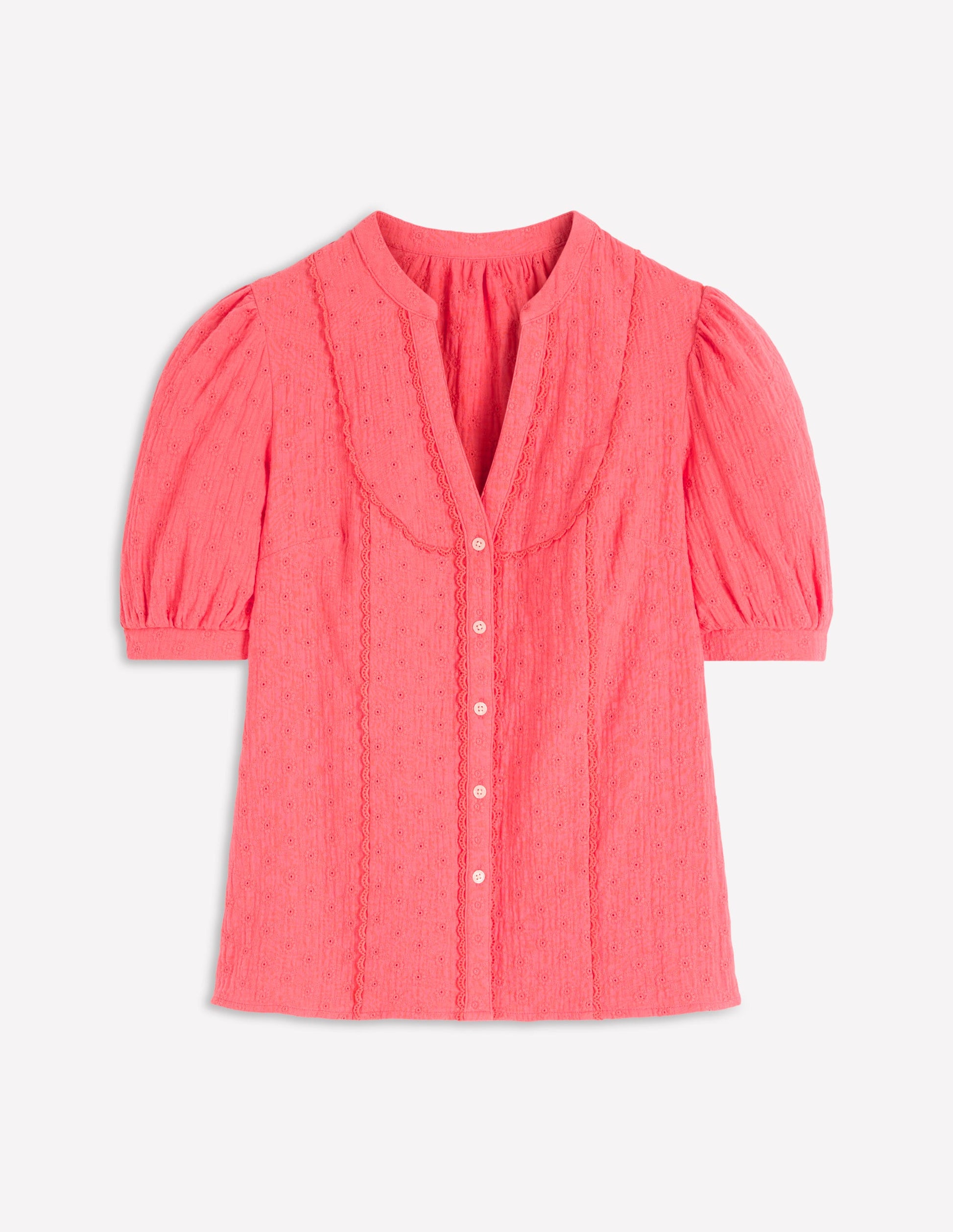 Trim Insert Double Cloth Top-Porcelain rose-5