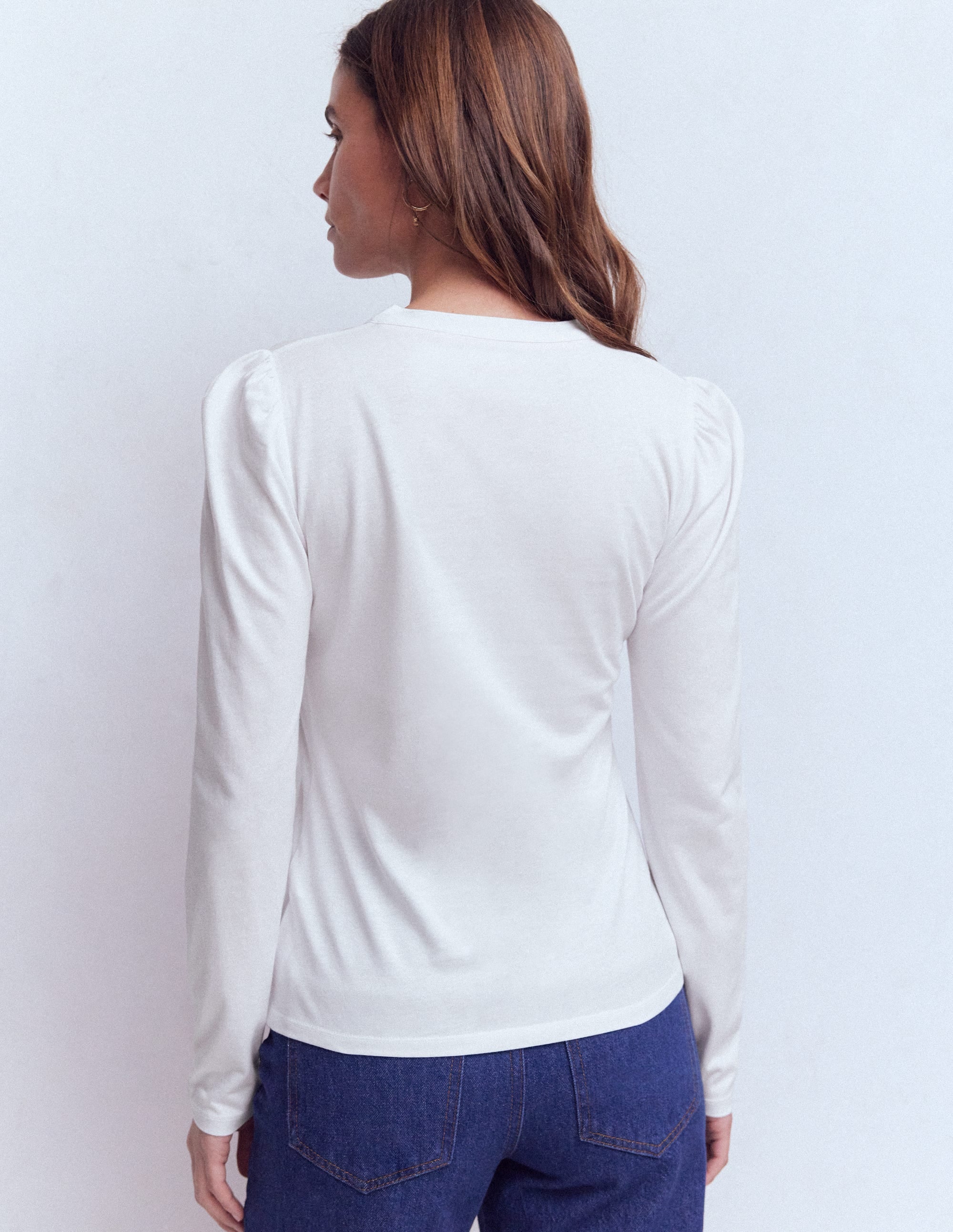 Supersoft Open Neck Henley-White - Image 3
