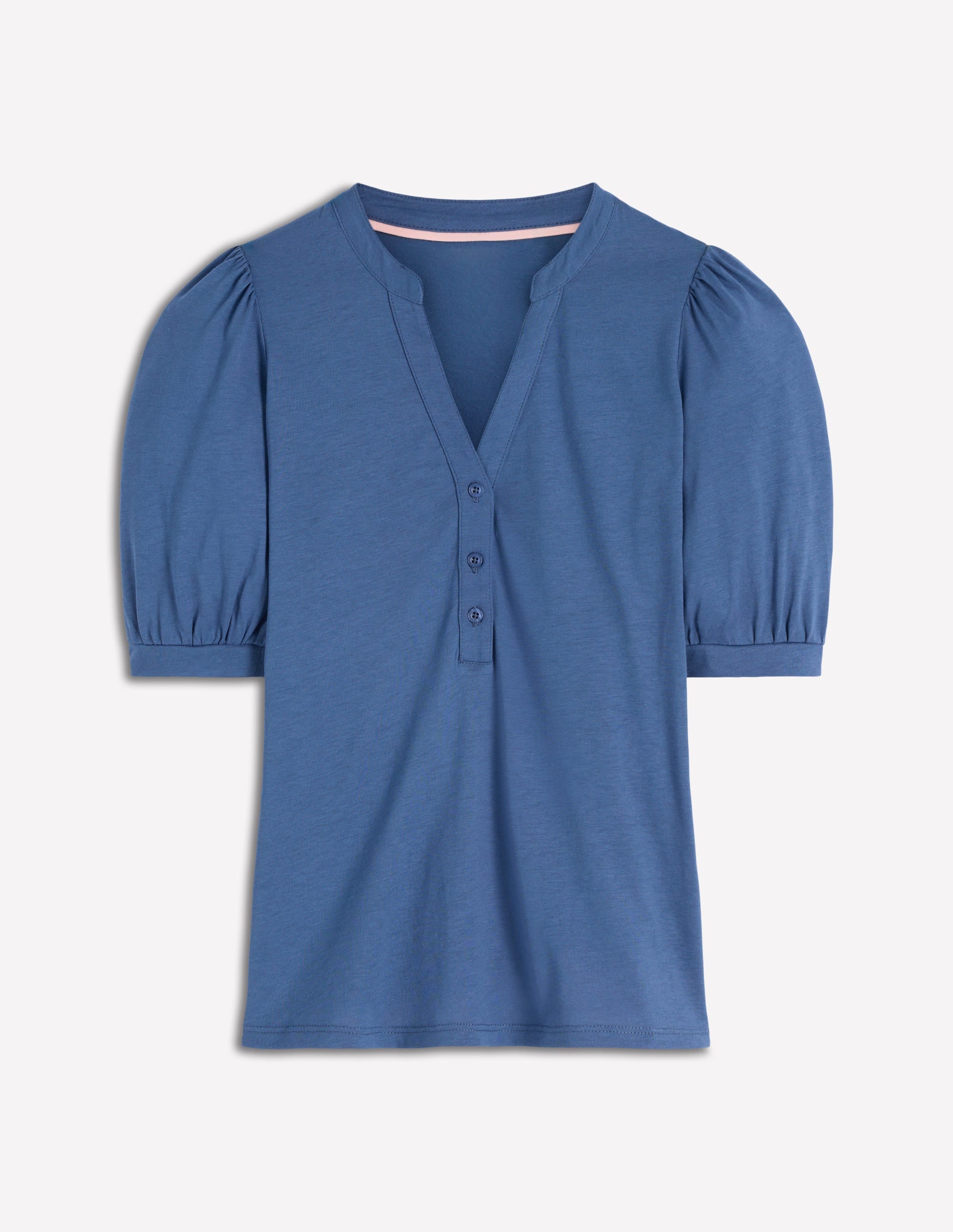 Supersoft Short Sleeve Henley-Denim Blue - Image 5