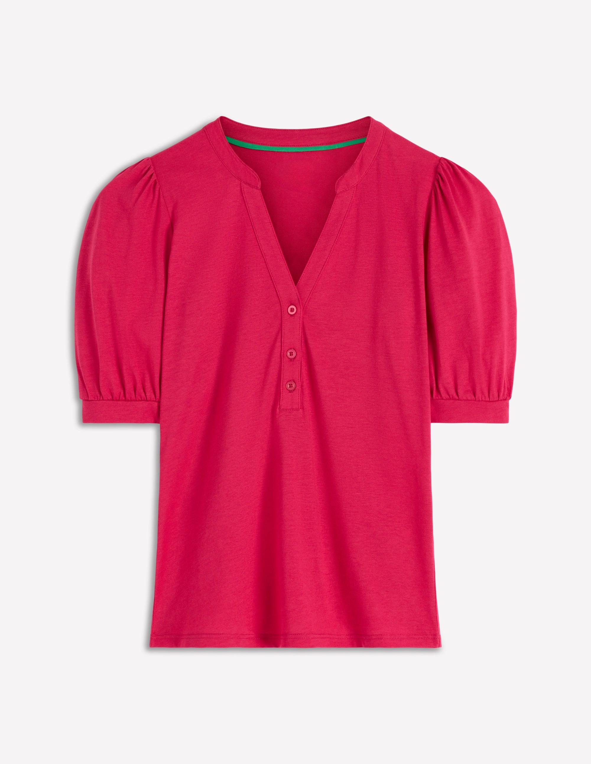 Supersoft Short Sleeve Henley-Pomegranate - Image 5