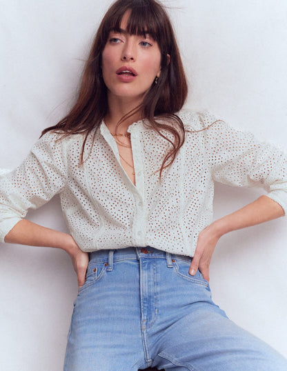 Rhea Trim Insert Broderie Top-White Floral Broderie-1