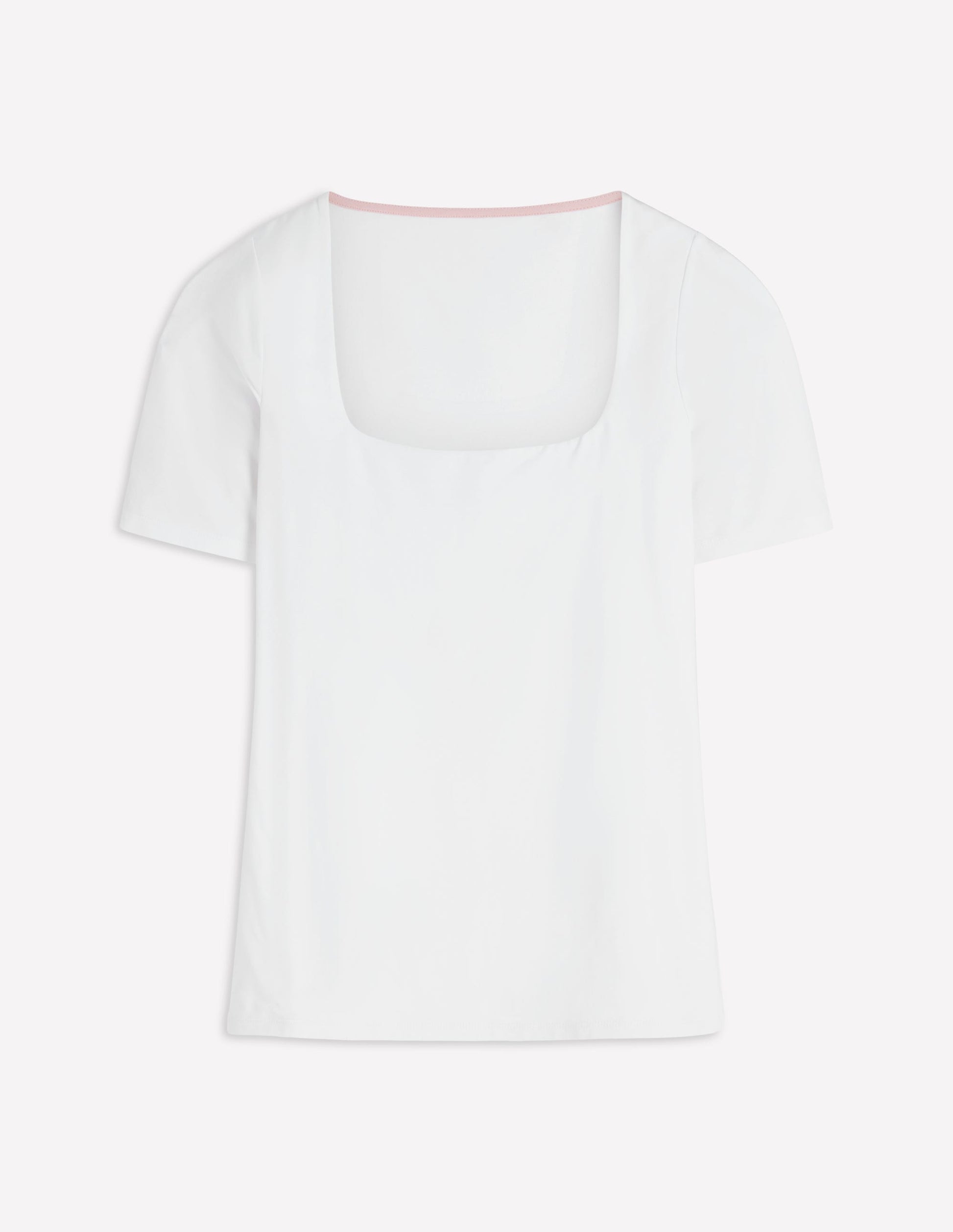 Double Layer Square Neck Tee-White-6