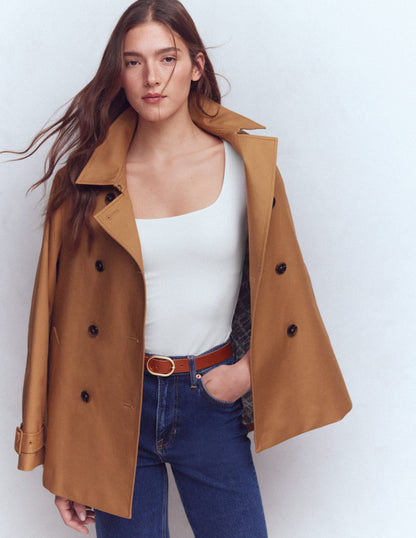 Double Layer Square Neck Tee-White-1