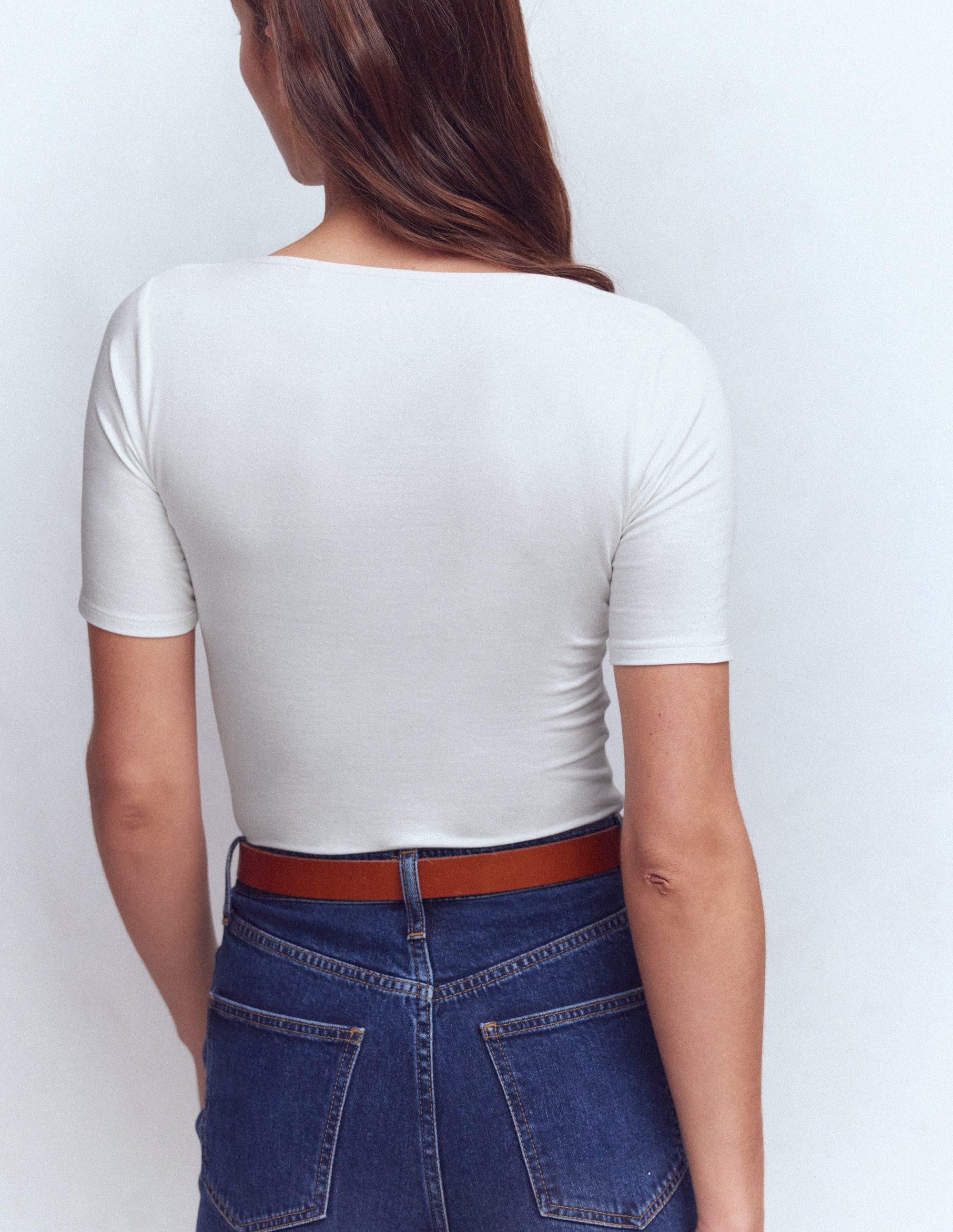 Brooke Double Layer T-shirt-White - Image 3