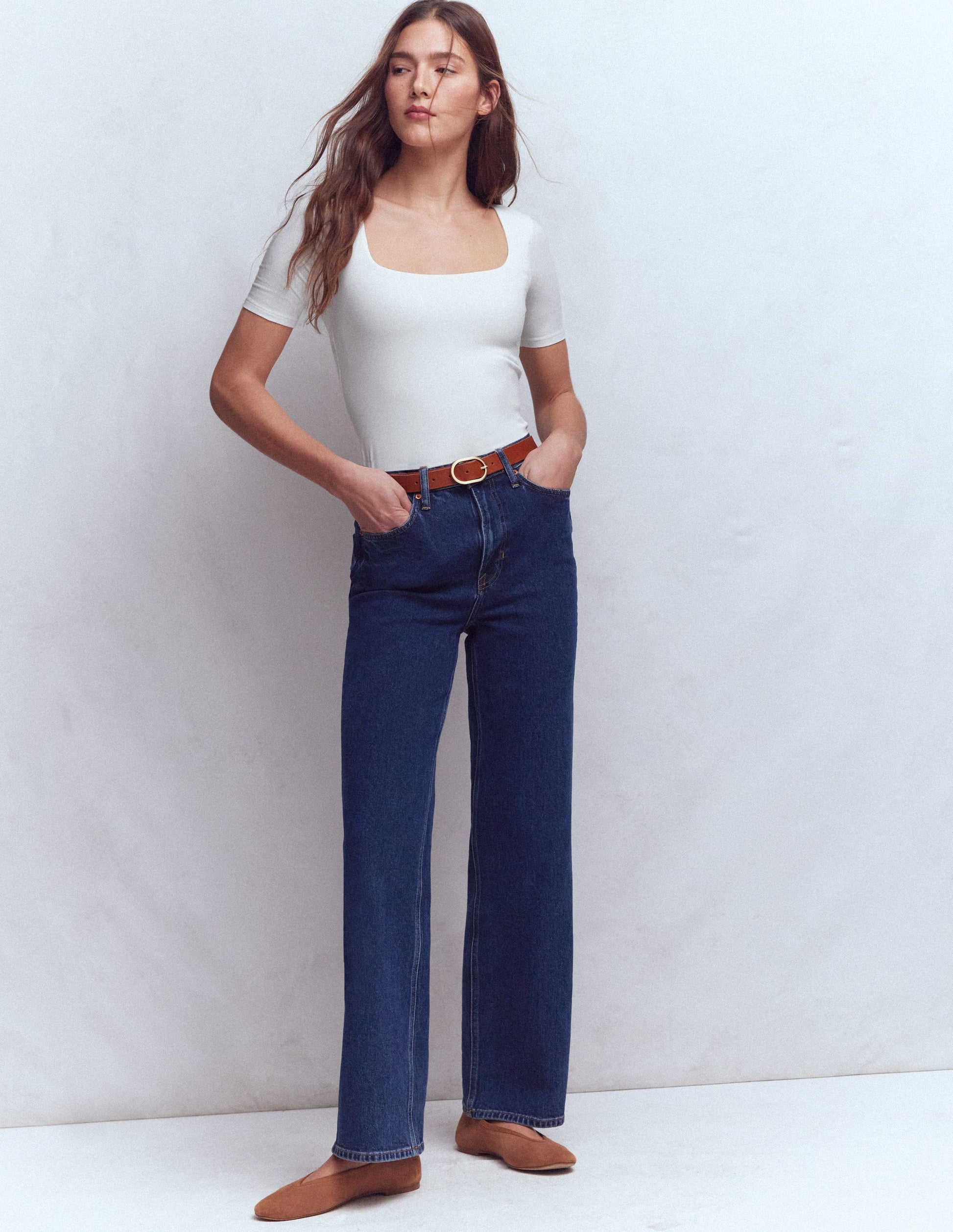 Brooke Double Layer T-shirt-White-4