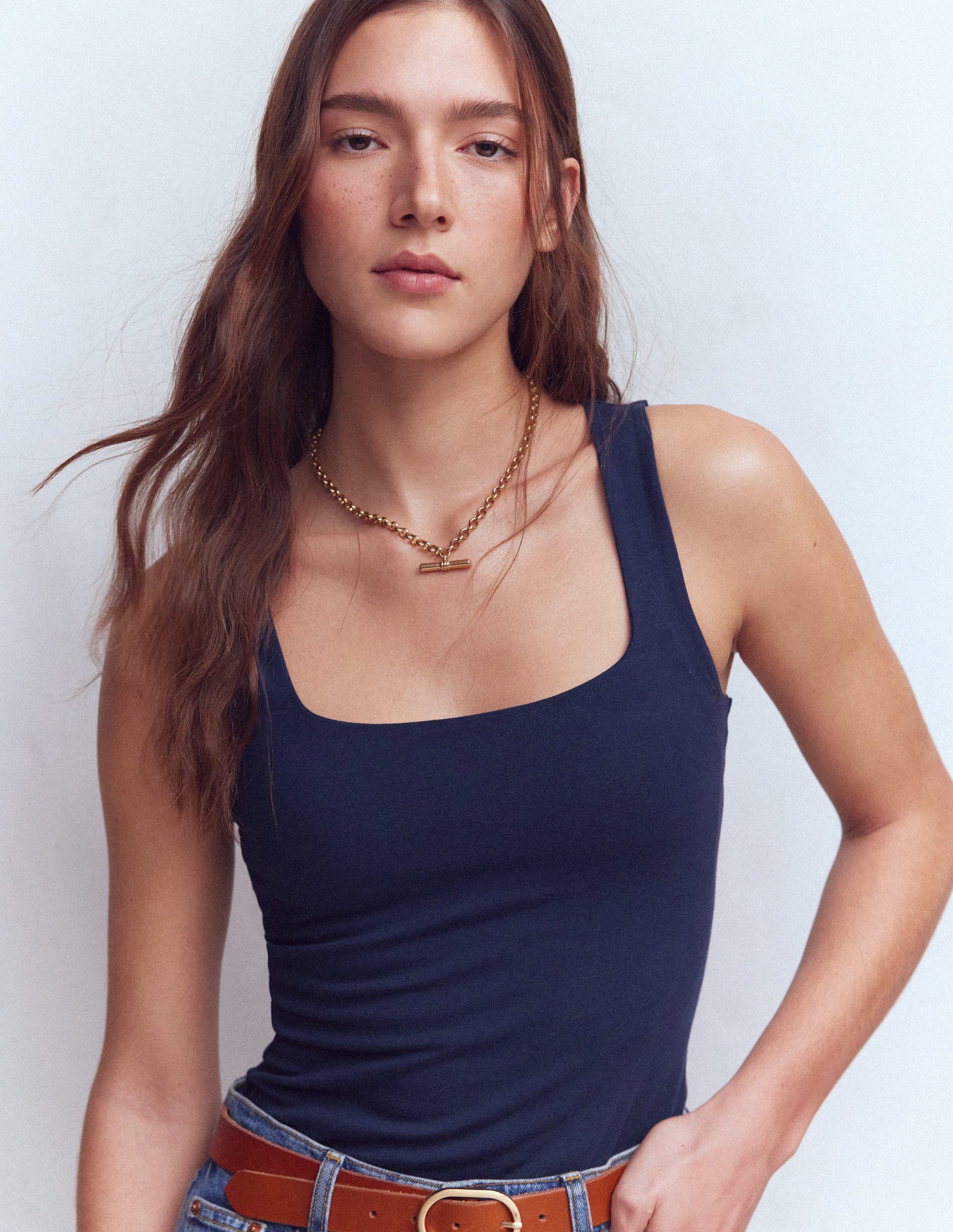 Brooke Double Layer Vest-Navy-1
