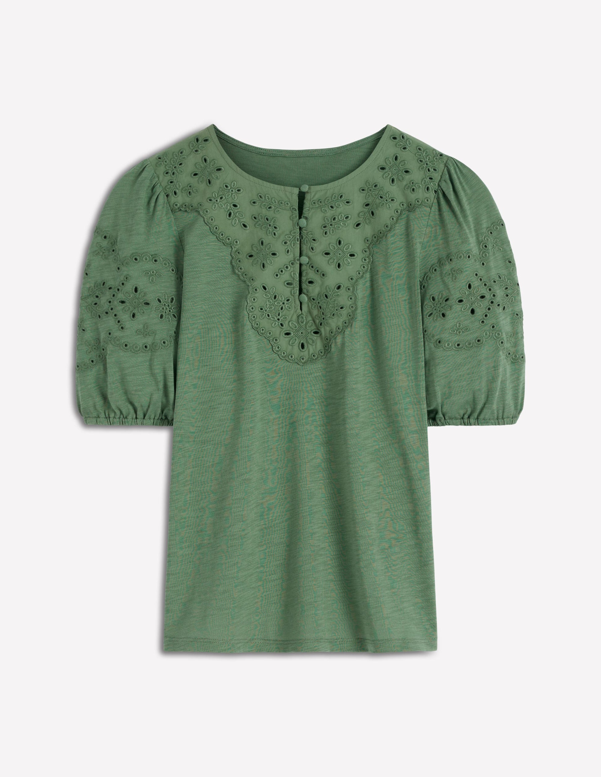 Ada Broderie Mix Top-Willow Green-4