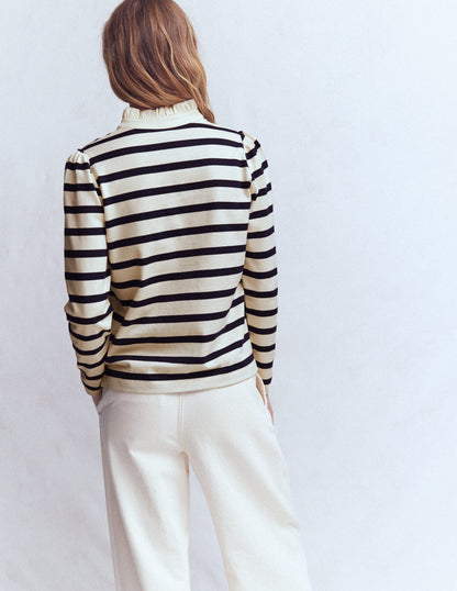 Ruffle Collar Mariner-Ivory and Navy Stripe-4