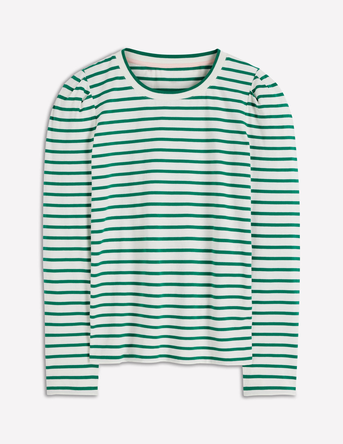 Pleat Sleeve Stripe Top-Jewel Green and Ivory Stripe - Image 6