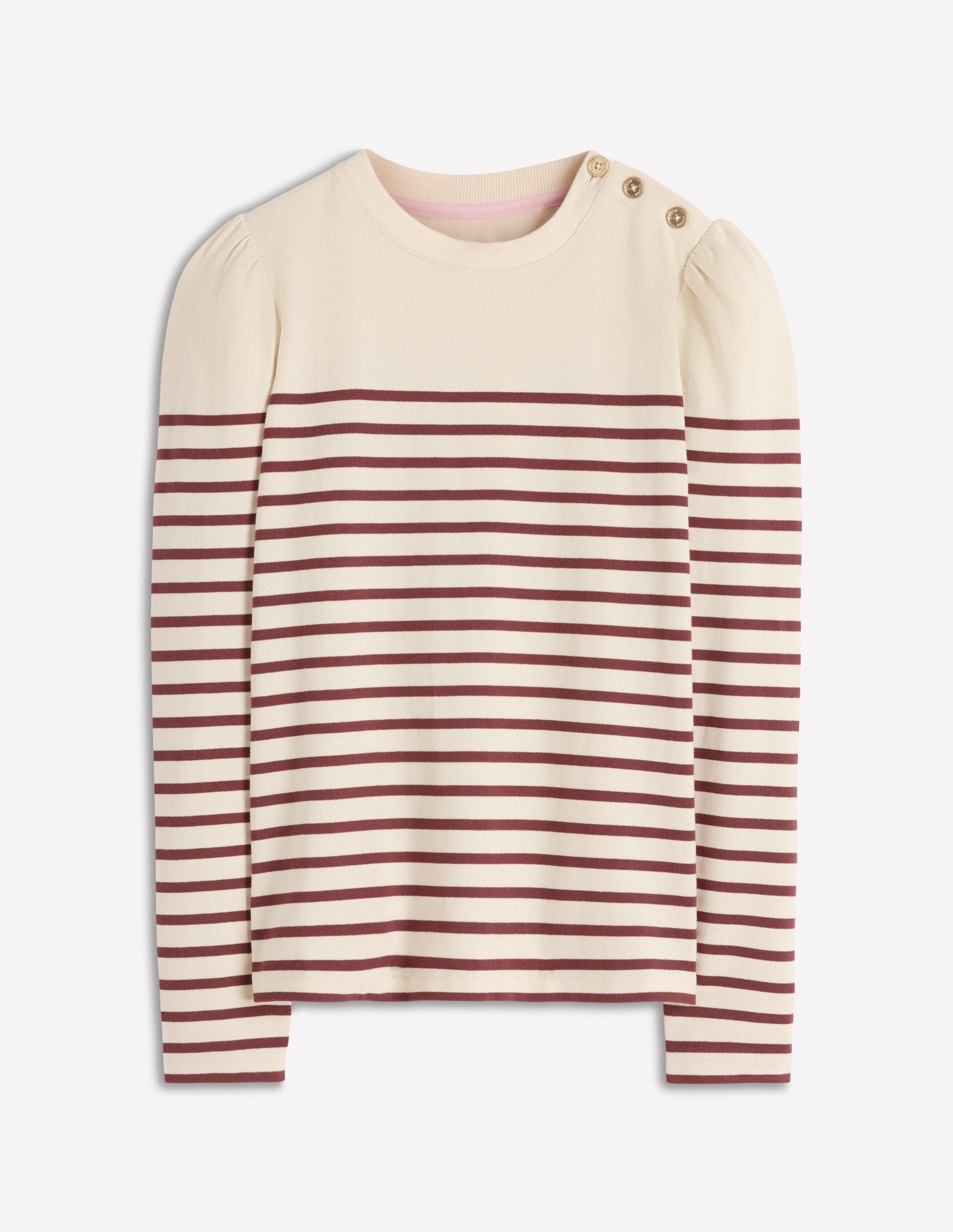 Button Shoulder Mariner-Ivory & Hot Chocolate Stripe-5
