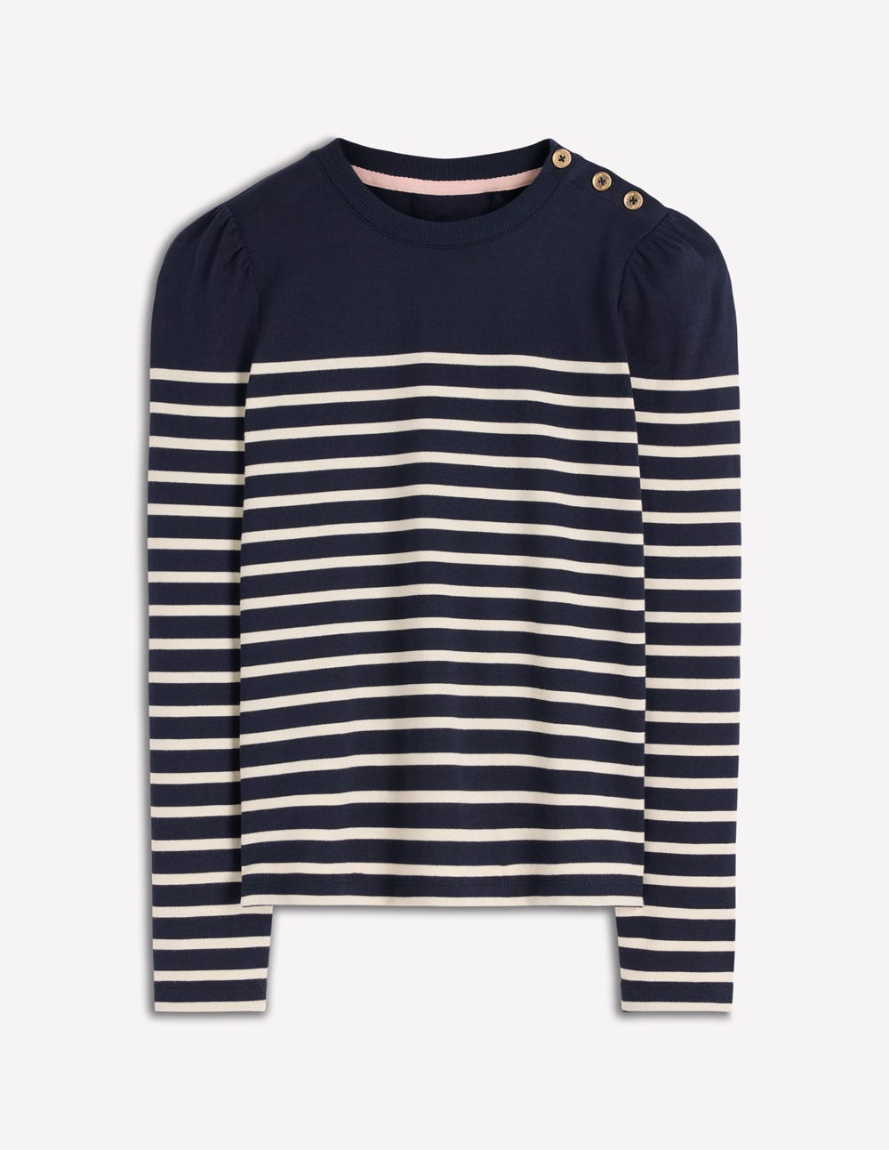 Button Shoulder Mariner-Navy and Ivory Stripe - Image 6