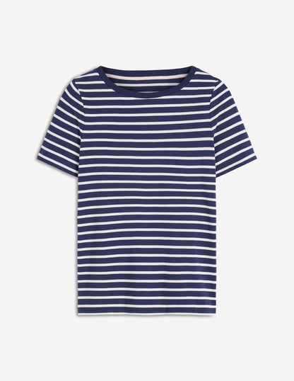Olivia Short Sleeve Breton-Navy, Ivory-5