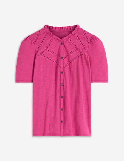Bea Short Sleeve Shirt-Red Violet-7