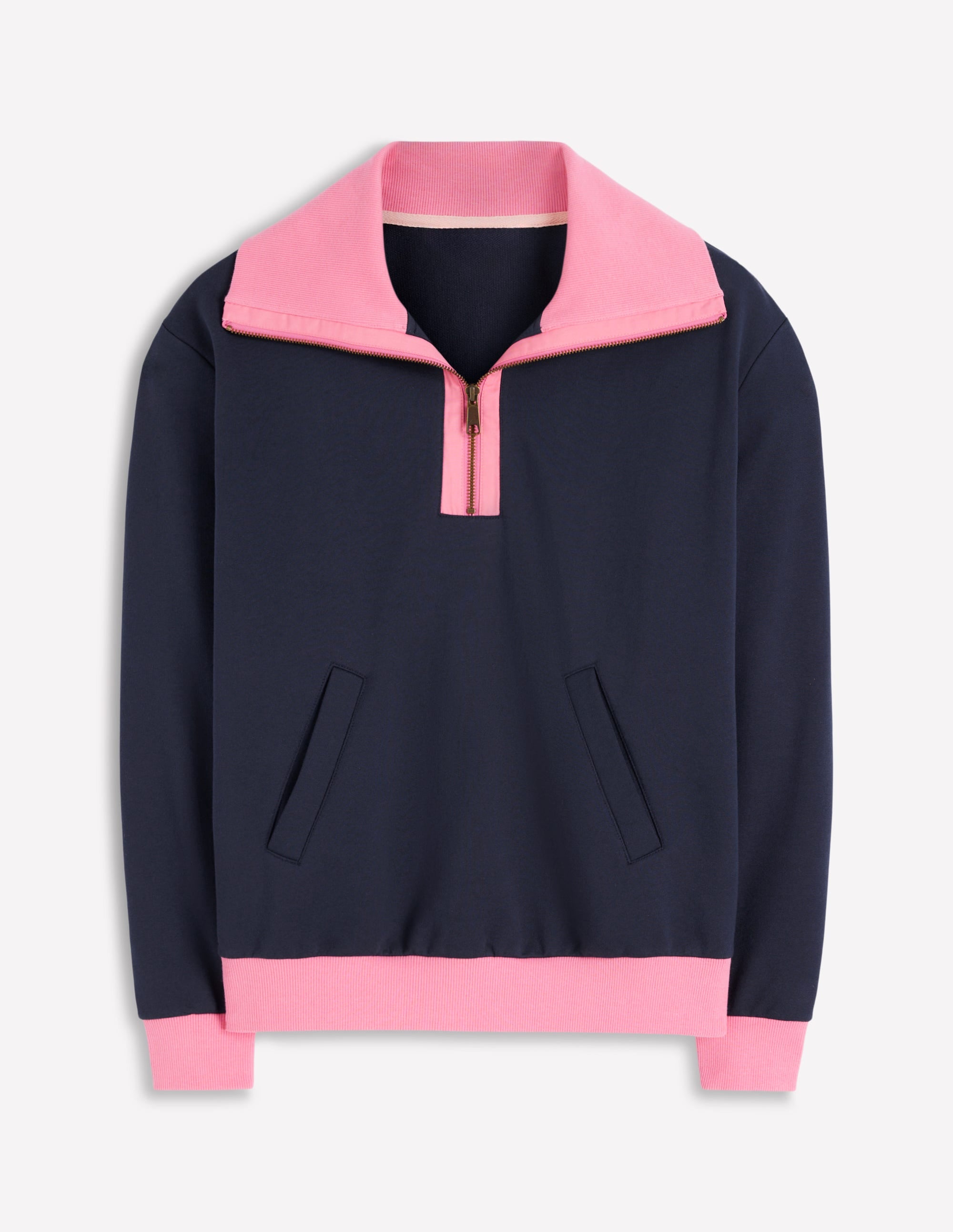 Colourblock Sweatshirt-Pink and Navy - Image 6