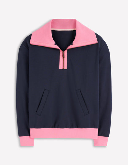 Colourblock Sweatshirt-Pink and Navy-6