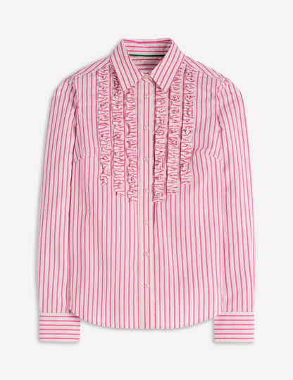 Sienna Trim Detail Shirt-Ivory, Pink stripe-5