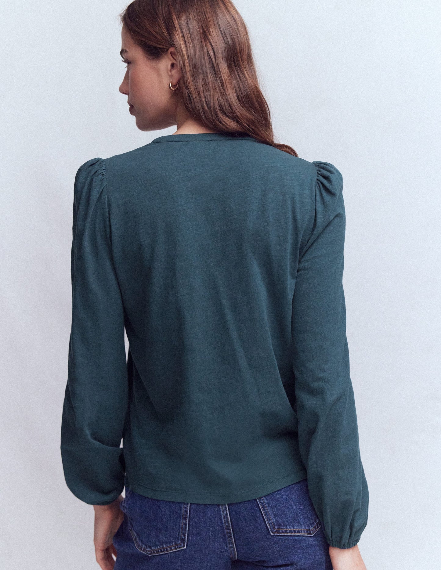 Poppy Long Sleeve Top-Moonlight Ocean