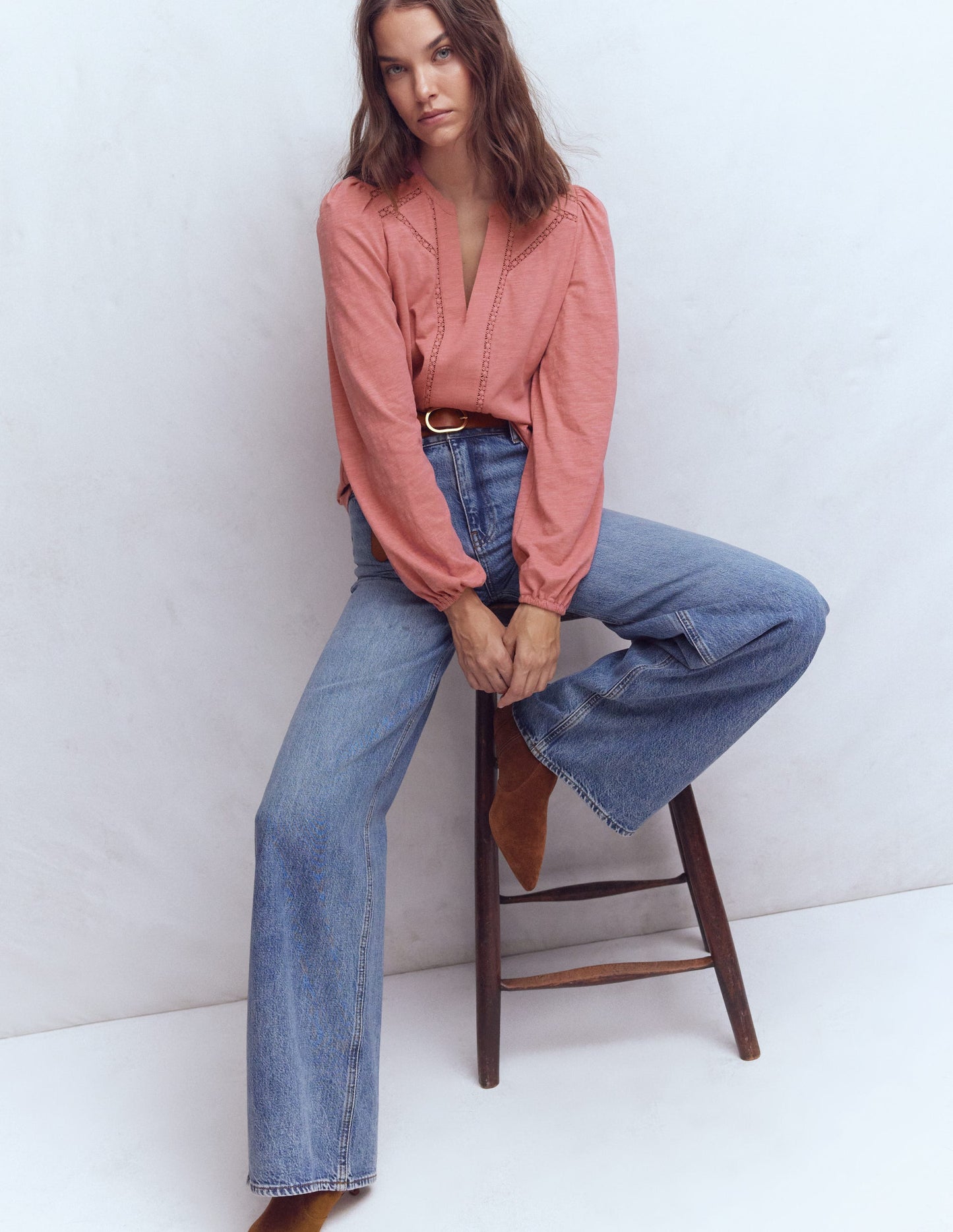 Poppy Long Sleeve Top-Dusty Rose