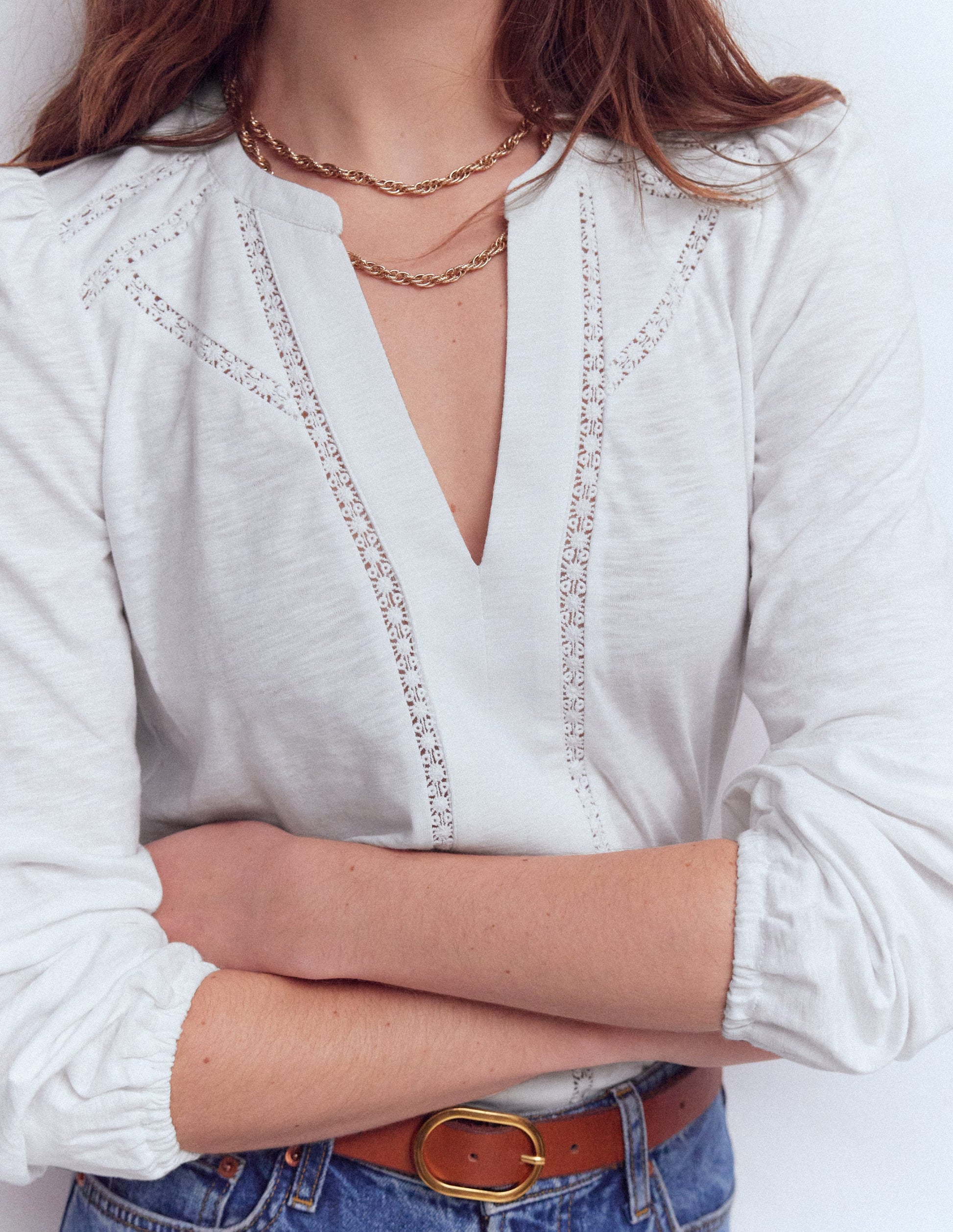 Poppy Long Sleeve Top-White-2