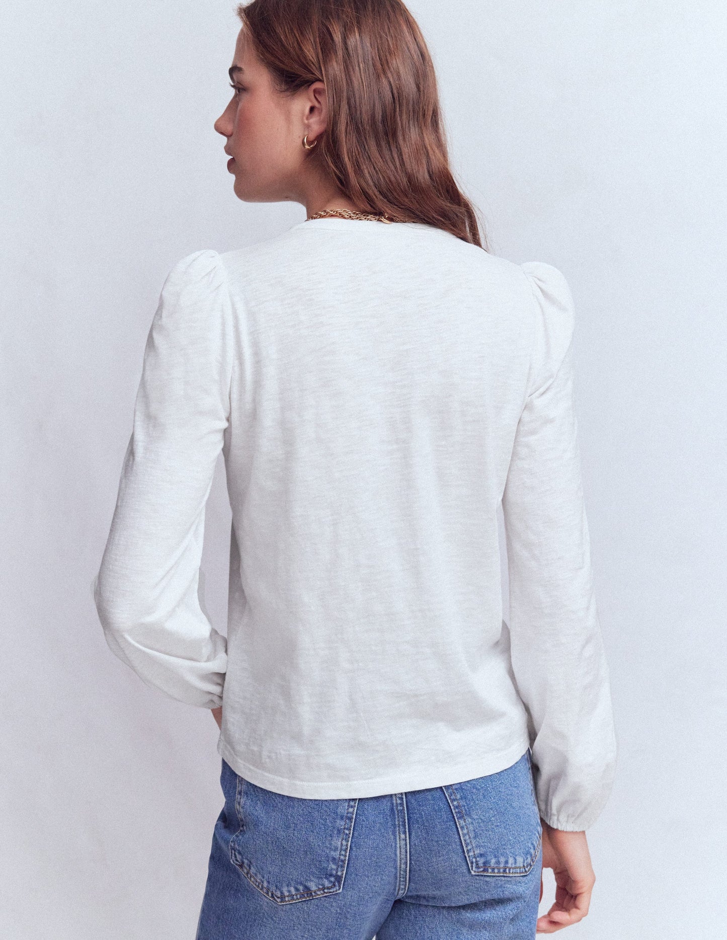 Poppy Long Sleeve Top-White