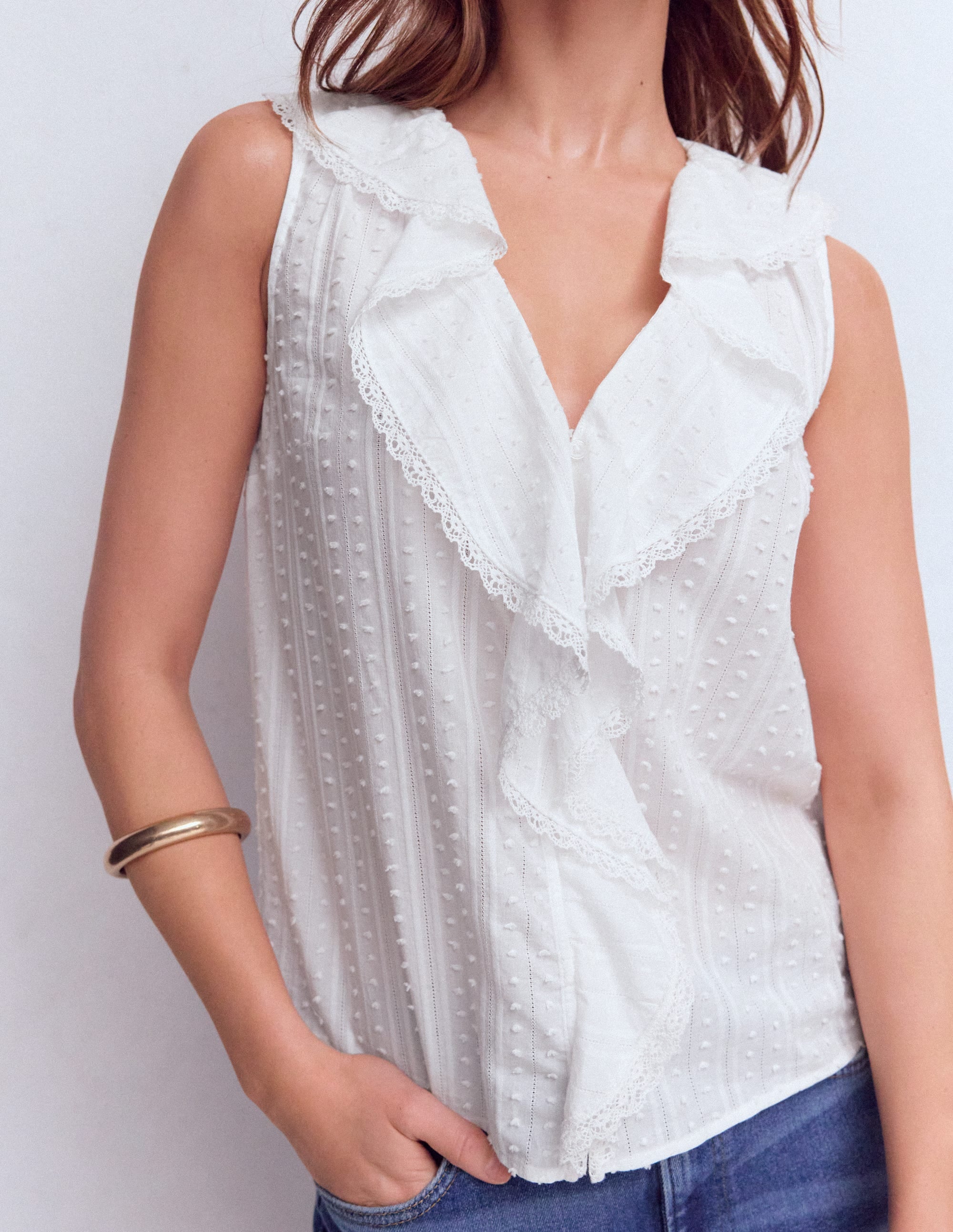 Eliza Sleeveless Top-White - Image 4
