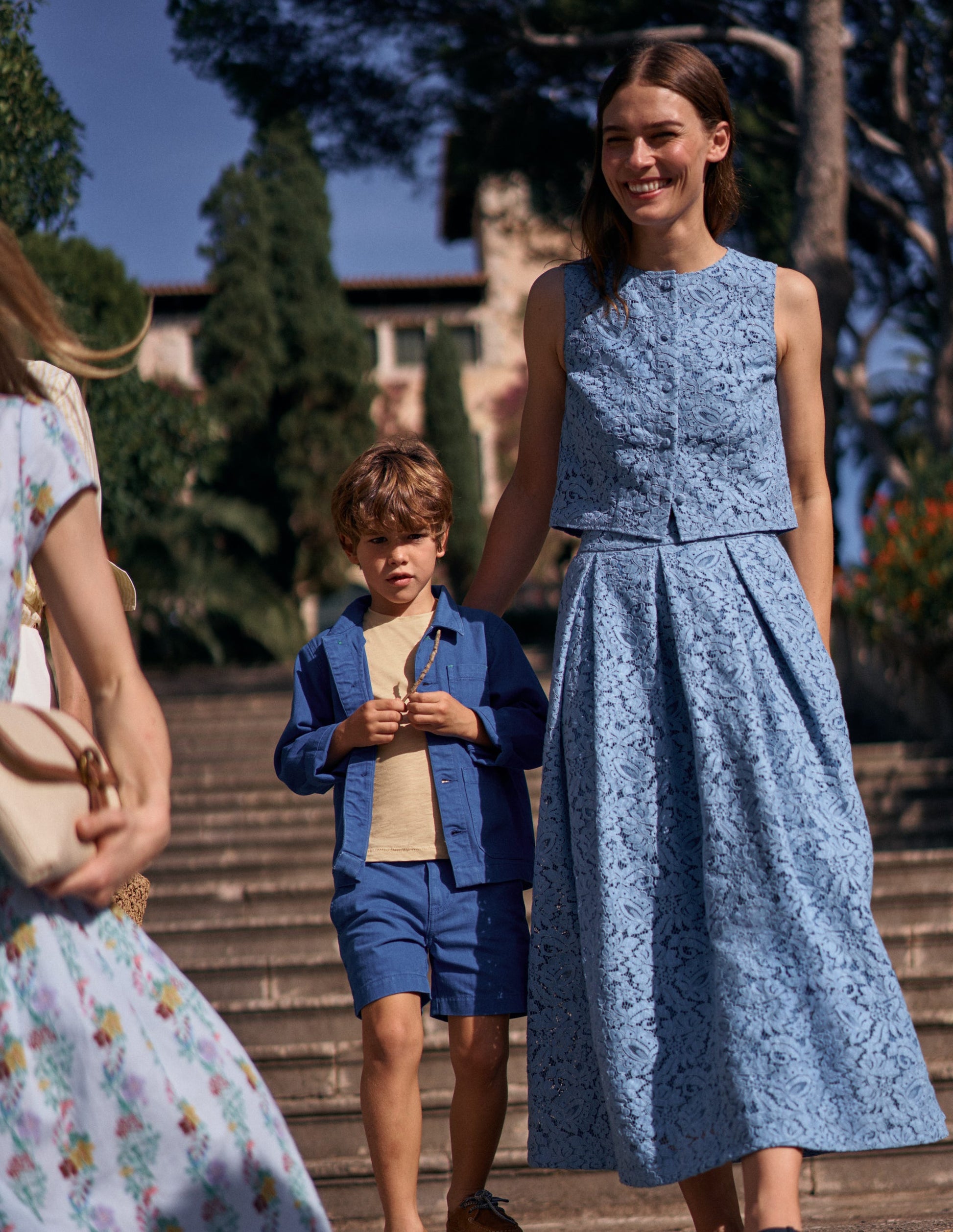 Andrea Lace Shell Top-Cornflower Blue-2