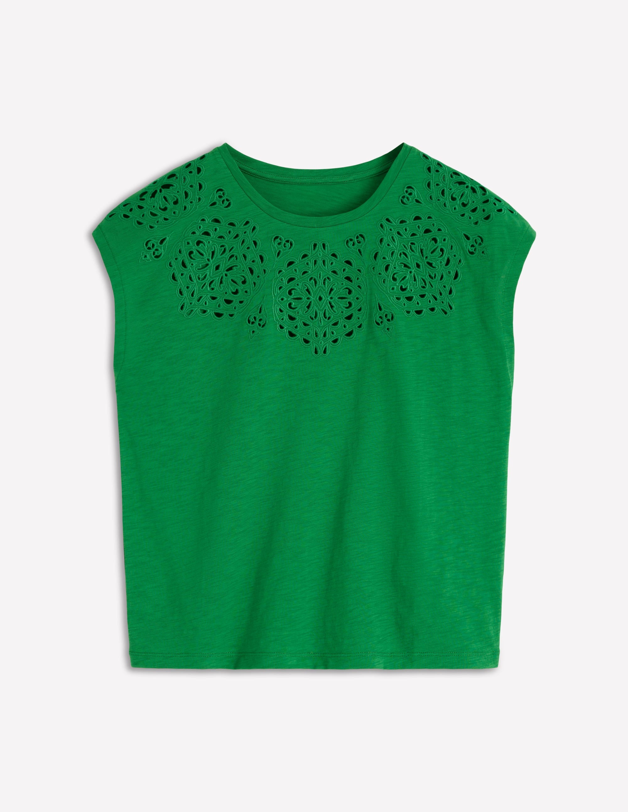 Willow Broderie T-shirt-Fresh Green - Image 5