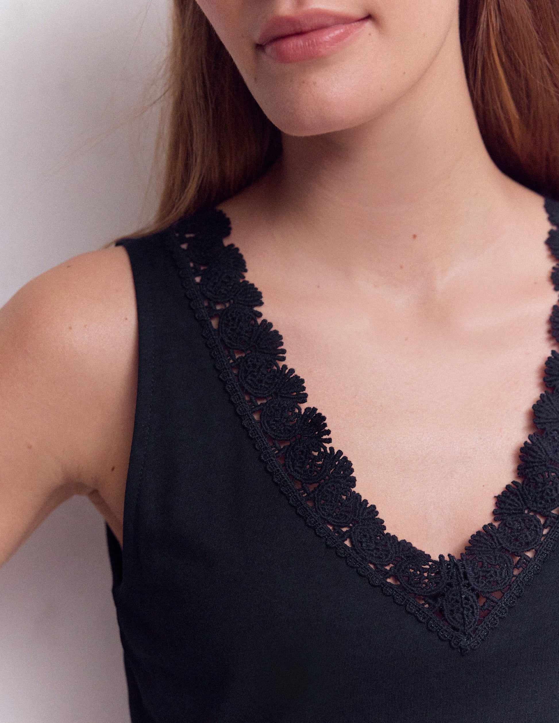 Flora Lace Trim Supersoft Vest-Navy Blazer-2