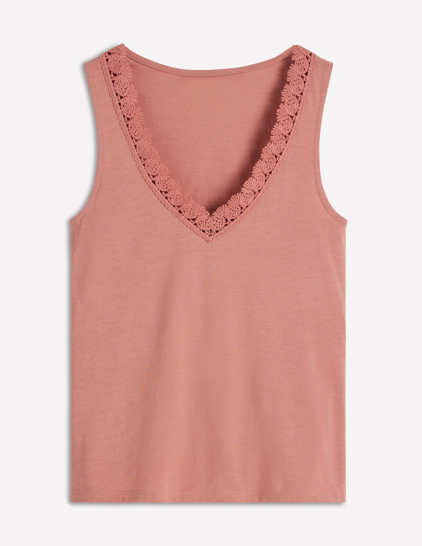 Flora Lace Trim Supersoft Vest-Dusty Rose