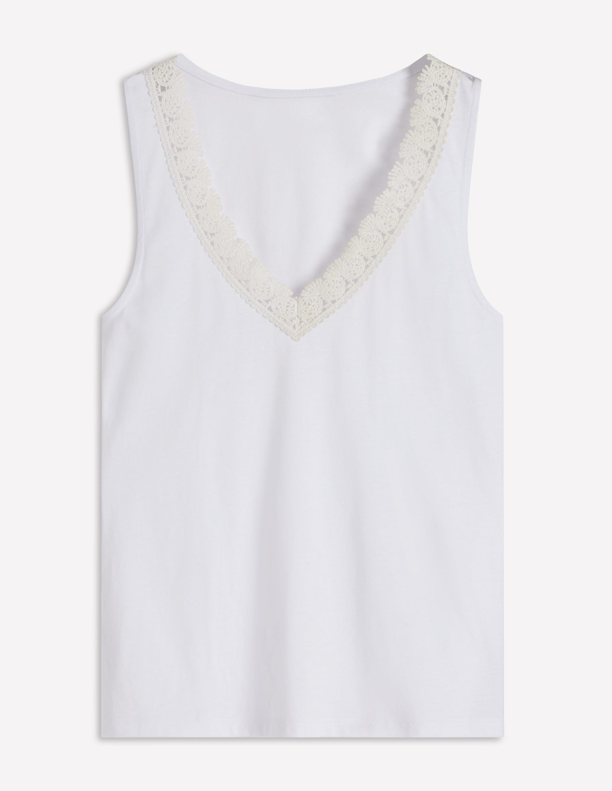 Flora Lace Trim Supersoft Vest-Brilliant White-5