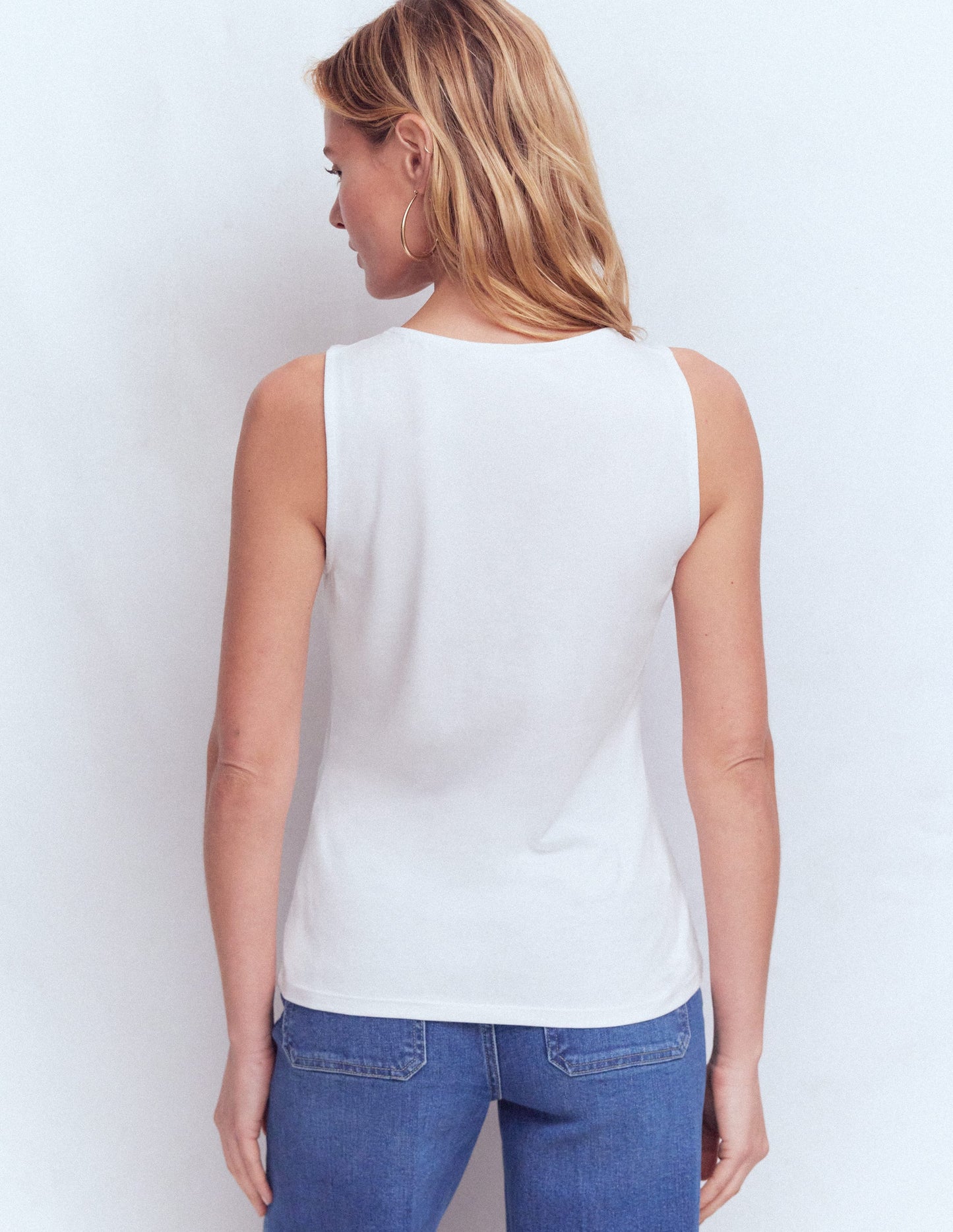 Flora Lace Trim Supersoft Vest-Brilliant White
