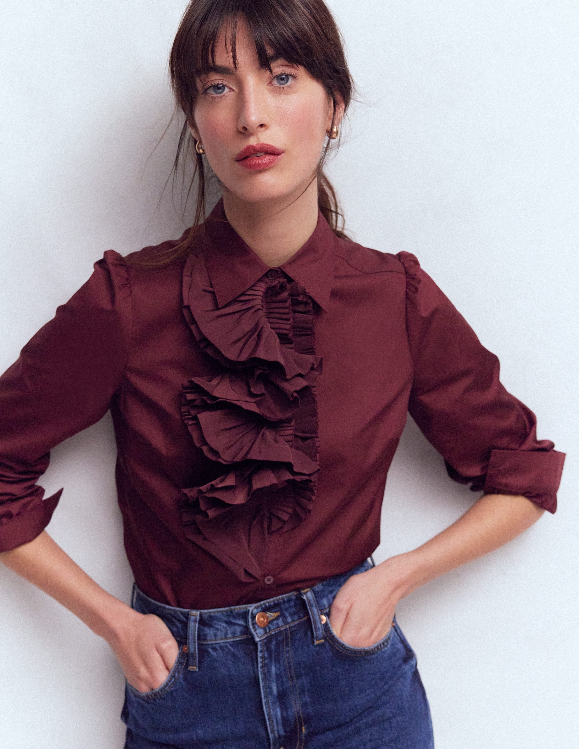 Cara Ruffle Shirt-Deep Wisteria - Image 1