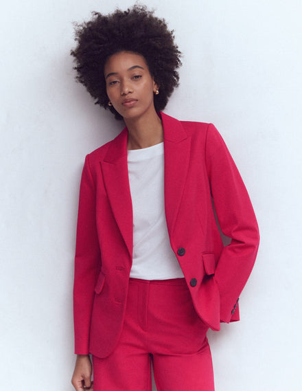 Marylebone Ponte Blazer-Pomegranate