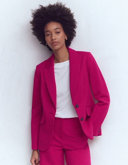 Marylebone Ponte Blazer-Pomegranate