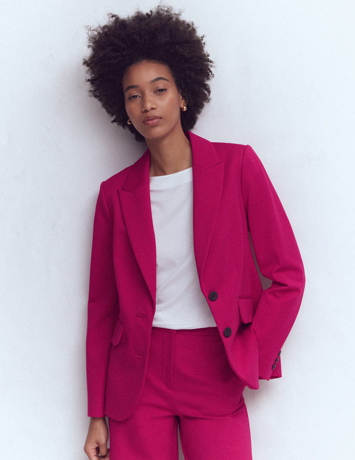 Marylebone Ponte Blazer-Pomegranate