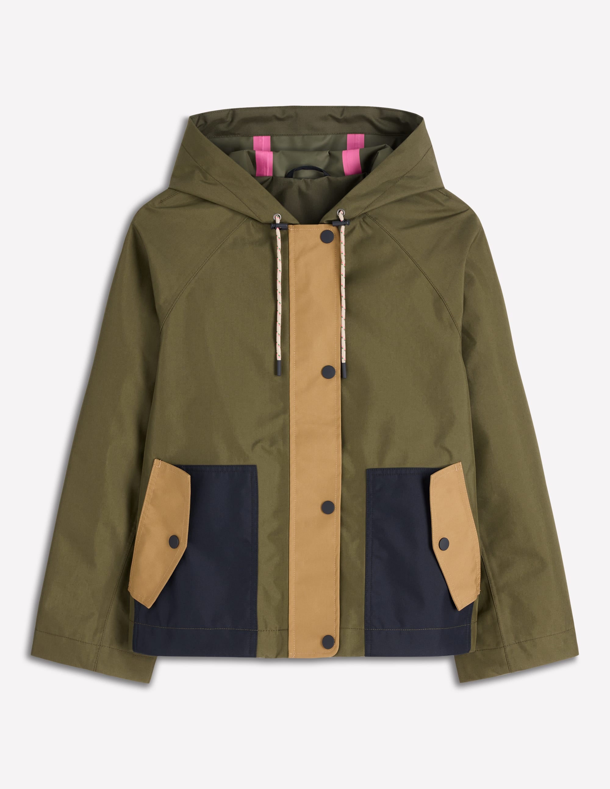 Lightweight Rain Mac-Woodland Green, Colourblock - Image 7