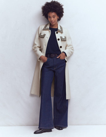 Pocket Detail Coat-Ivory-1