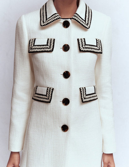Pocket Detail Coat-Ivory-2