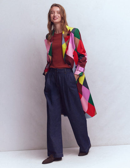 Double Breasted Trench-Giant Multi Harlequin-2