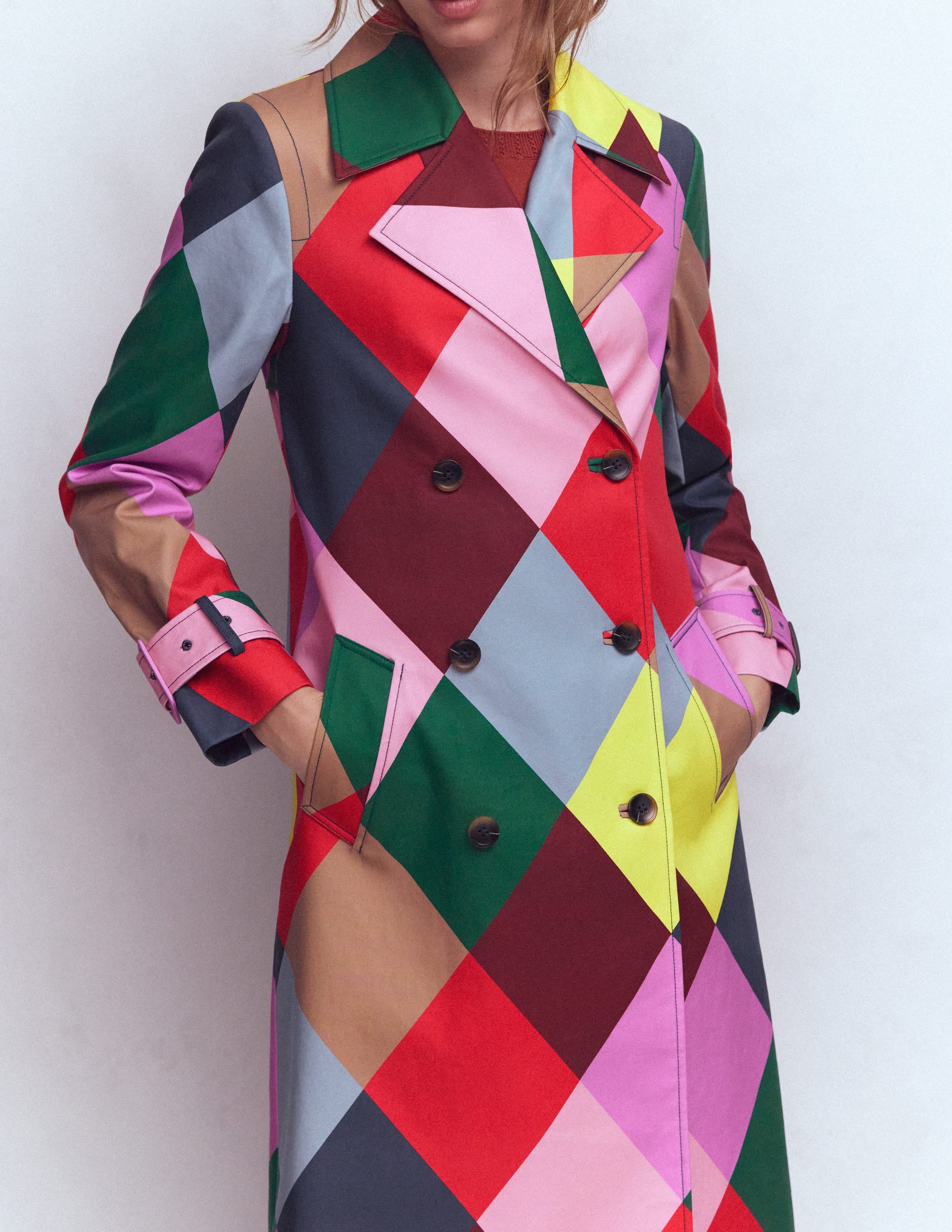 Double Breasted Trench-Giant Multi Harlequin - Image 2