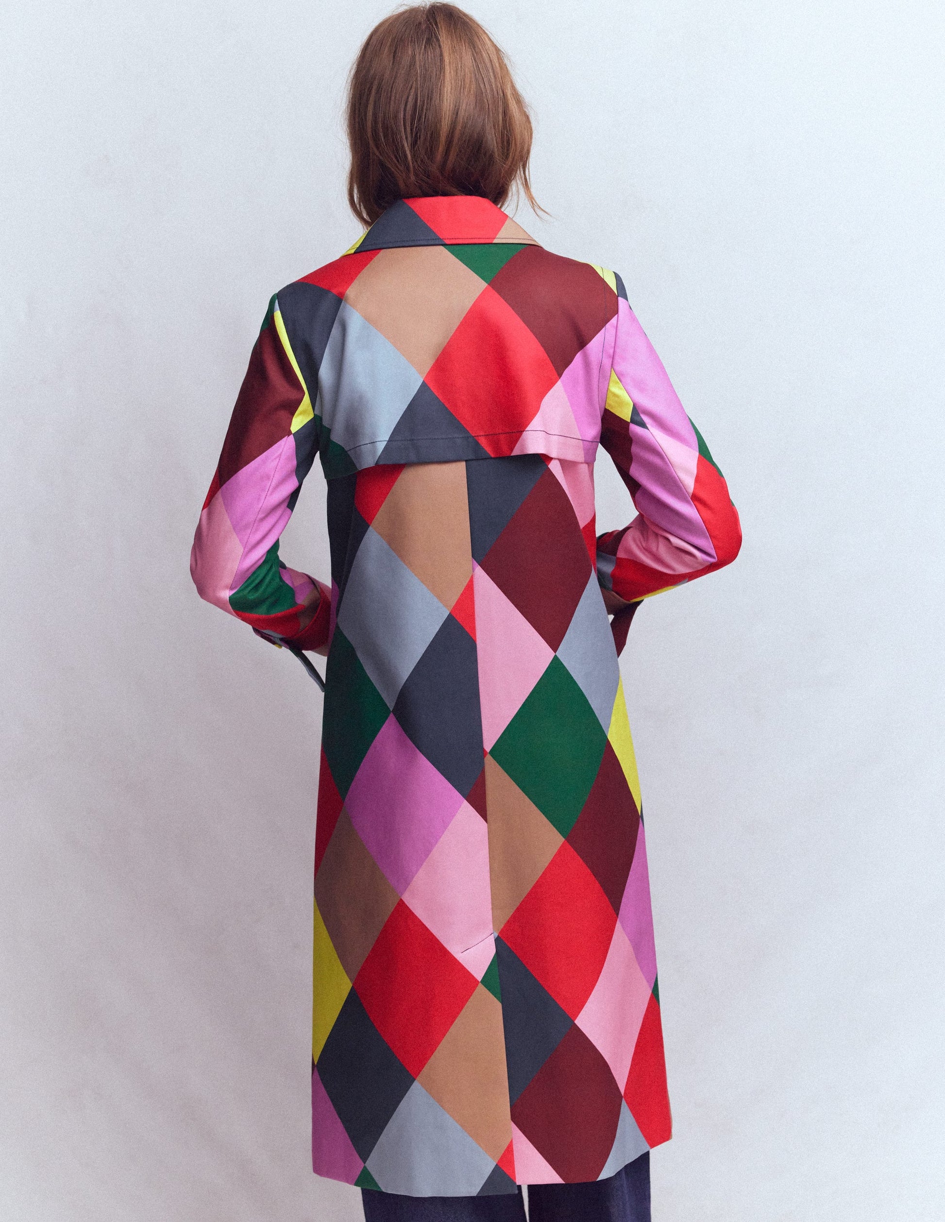 Double Breasted Trench-Giant Multi Harlequin-4