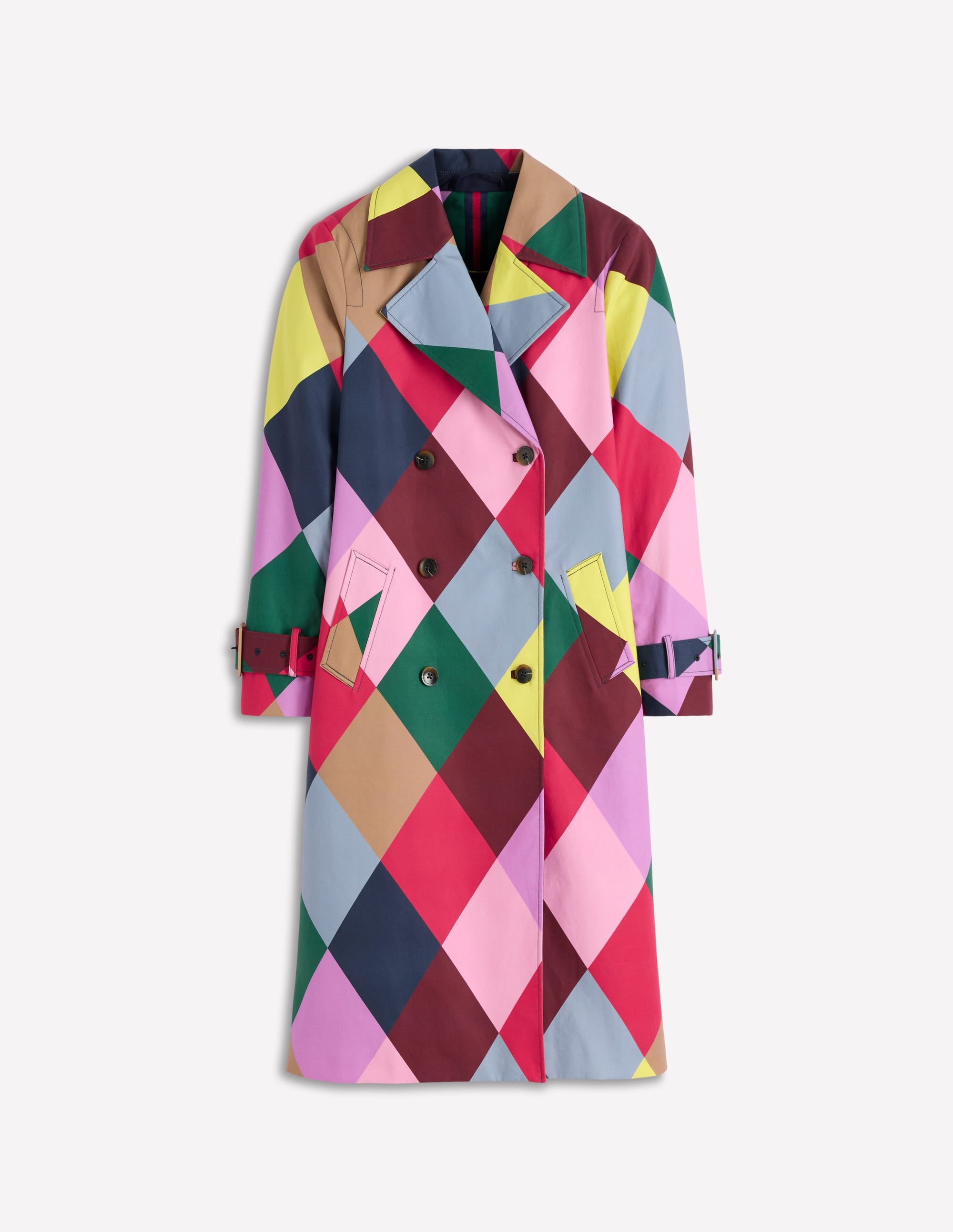 Double Breasted Trench-Giant Multi Harlequin - Image 6