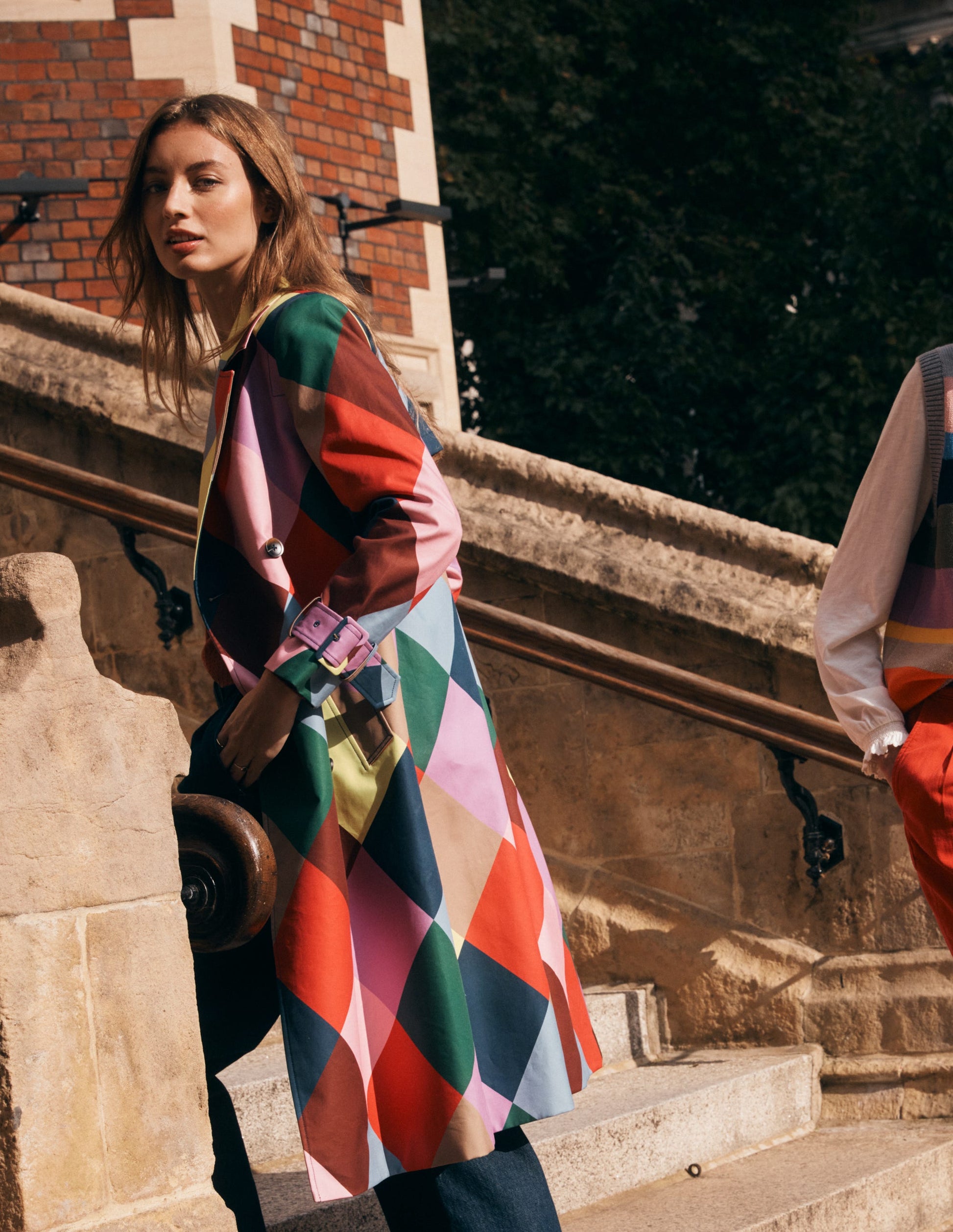 Double Breasted Trench-Giant Multi Harlequin-1