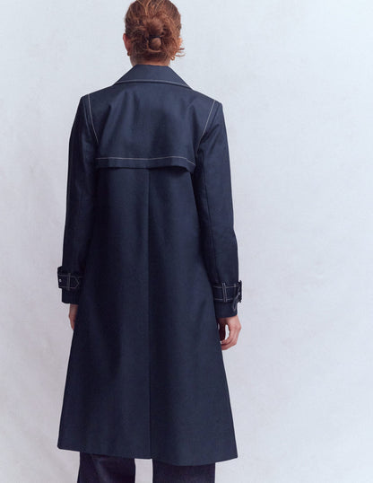 Double Breasted Trench-Navy-3