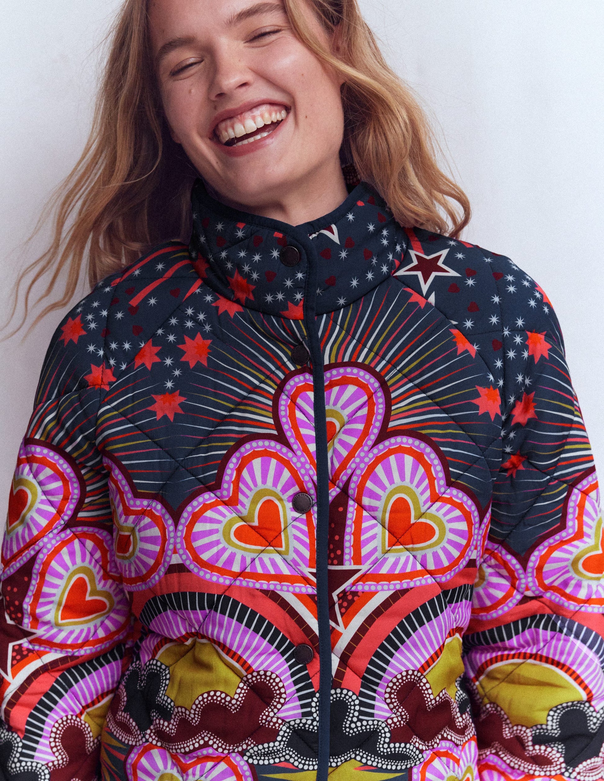 Printed Quilted Jacket-Multi, Conversational-2