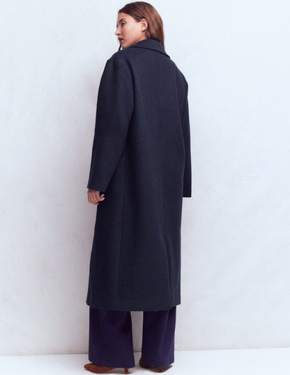 Cocoon Wool Coat-Navy Heart-5
