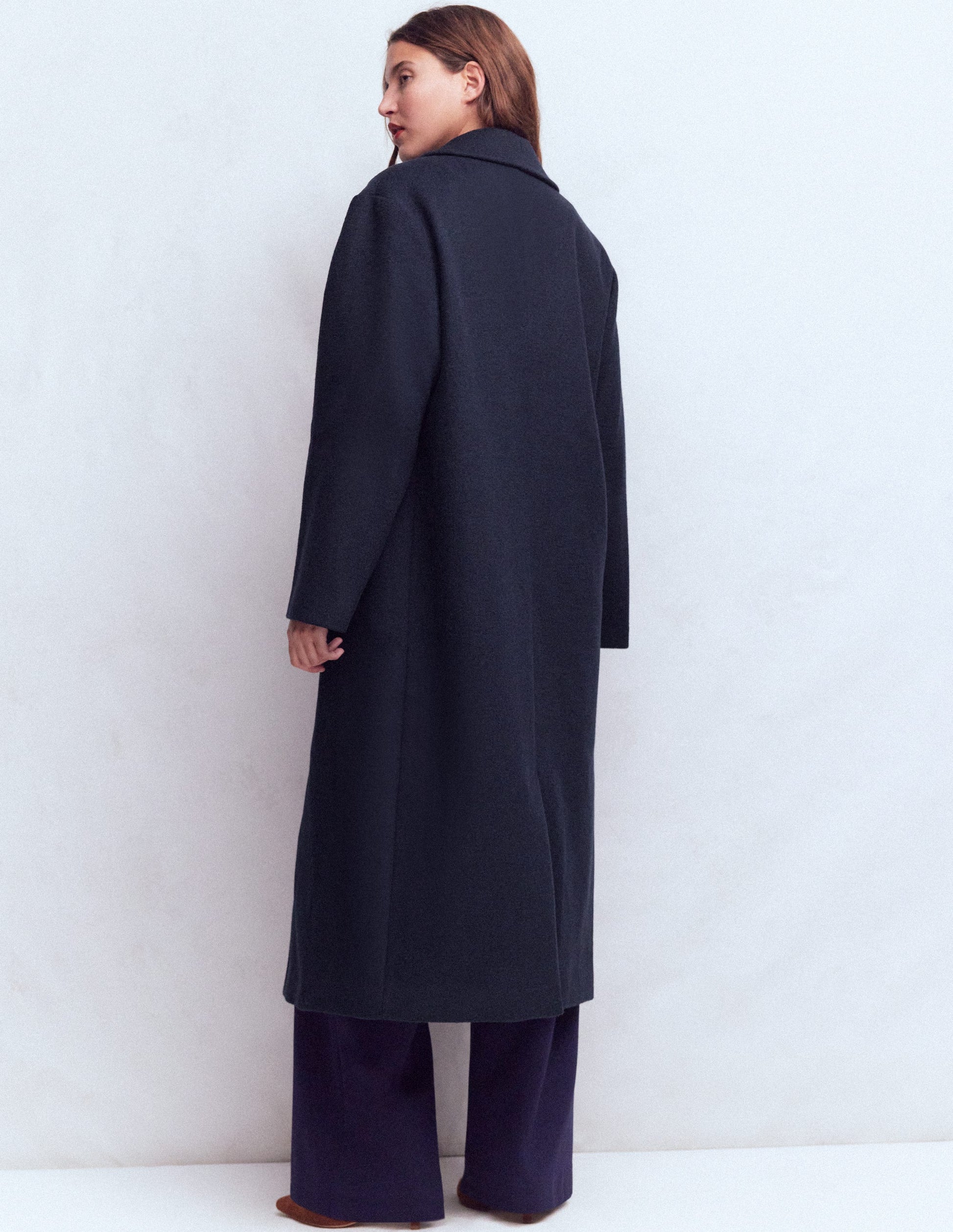 Cocoon Wool Coat-Navy Heart-3