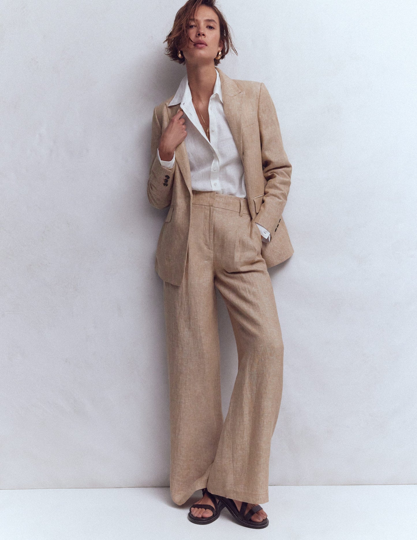 Woodbridge Linen Blazer-Amphora, Chambray