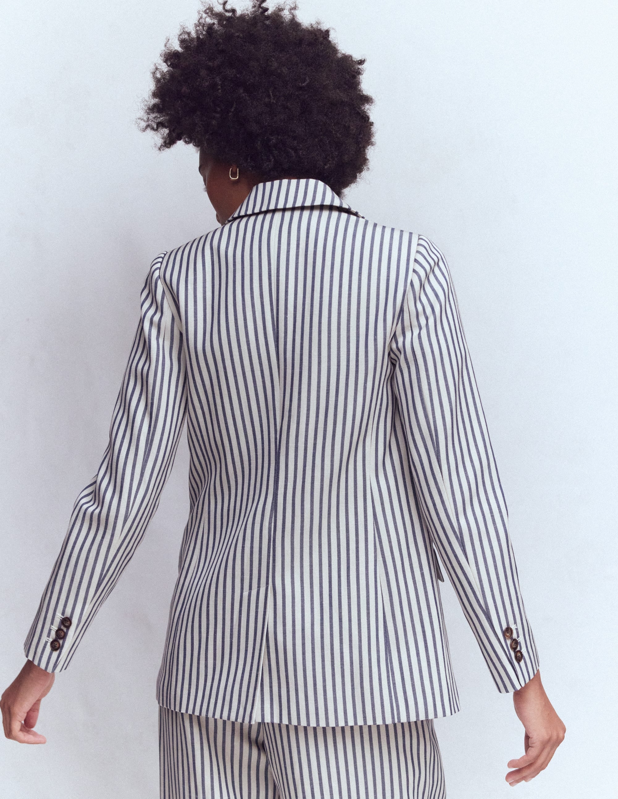 Woodbridge Relaxed Blazer-Blue and Ivory Stripe - Image 3